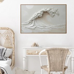 Autocolante retangular - Onda à beira-mar e relevo texturado