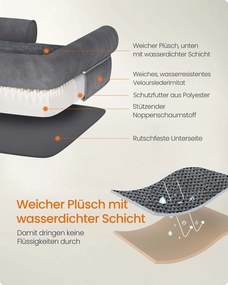 Cama ortopédica para cães 112 x 86 x 18 cm cinzento escuro