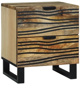 vidaXL Armário de cabeceira 40x33.5x46 cm, feito de madeira de mangueira maciça e madeira engenheirada.