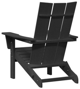 Cadeira Adirondack Dobrável Preta 74.5x80.5x90 cm HDPE