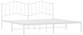 Estrutura de cama com cabeceira 200x200 cm metal branco