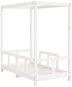 Estrutura de cama infantil 70x140 cm pinho maciço branco