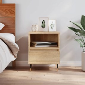 vidaXL Mesa de cabeceira 40x35x50 cm derivados madeira carvalho sonoma