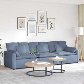vidaXL Sofá modular com almofadas azul
