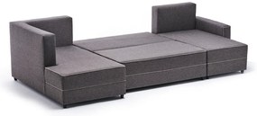 Sofá-cama de canto Ece – Castanho – 315x88x160 cm