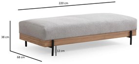 Pouffe Eti – Cinzento – 158x68x38 cm
