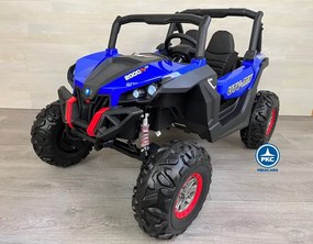 Carro elétrico para crianças Todo terreno Buggy UTV 4x4 MP4 12V 2 Lugares Azul
