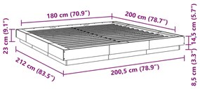 Estrutura de cama 180x200 cm derivados de madeira branco