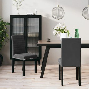 vidaXL Cadeiras de jantar 2 pcs veludo cinzento-escuro