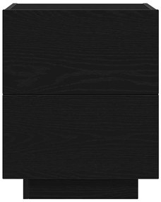 Cômodas de Cabeceira com Luzes LED 2 pcs Carvalho Preto 45x40x55 cm