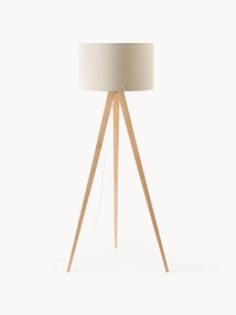 Candeeiro de pé com tripé em madeira maciça Jake