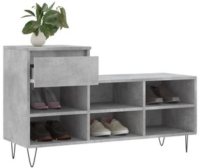 Sapateira 102x36x60 cm derivados de madeira cinzento cimento
