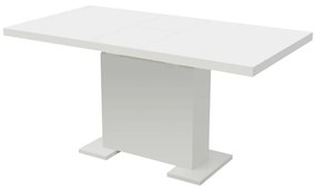 vidaXL Mesa de jantar extensível, branco brilhante