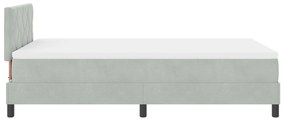 Cama Box com Colchão vidaXL Cinza Claro 120x200 cm Veludo