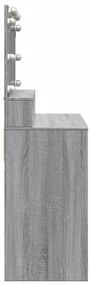 Toucador com LED 80x41x134,5 cm cinzento sonoma