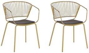 Conjunto de 2 cadeiras em metal dourado RIGBY Beliani