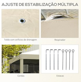 Tenda Dobrável 3x3 m Tenda de Jardim com Parede Lateral de Malha 6 Jan