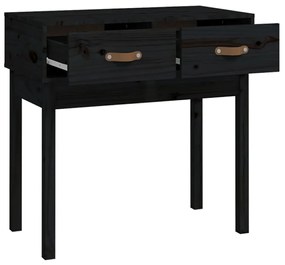 Mesa consola 76,5x40x75 cm madeira de pinho maciça preto