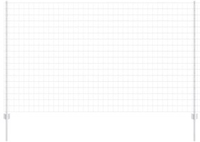 vidaXL Cerca e Poste Prateado 1,4 x 10 m Aço