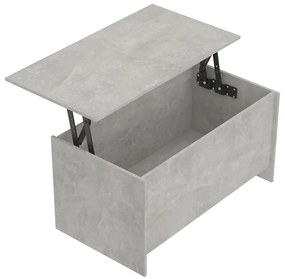 Mesa de centro 102x55,5x52,5cm madeira processada cinza cimento