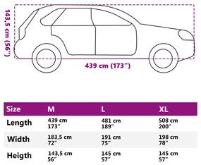Cobertura de carro para SUV tecido-não-tecido M cinzento
