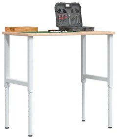 vidaXL Bancada retangular 100x60x(71,5-98) cm madeira carvalho maciça