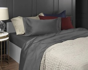 240x290 cm - Jogo de lençóis 100% algodão cetim 300 fios - Sampedro: Bordeaux cama 140/150cm - 1 lençol superior 240 x 290 cm + 1 lençol inferior 240 x 290 cm + 2 fronha almofada 50x70 cm