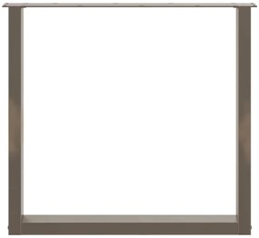 Pés para mesa de jantar em formato de U, 2 peças, aço natural, 90 x (7