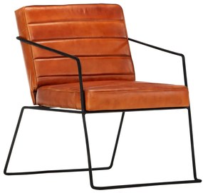 vidaXL Poltrona de couro genuíno cor bronze