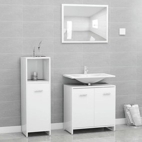 vidaXL 3 pcs conjunto de móveis de casa de banho contraplacado branco