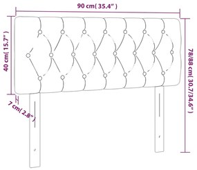 Cabeceira de cama tecido 90x7x78/88 cm cinzento-claro