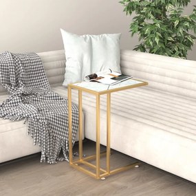 331648 vidaXL Mesa apoio computador mármore branco 50x35x65cm vidro temperado