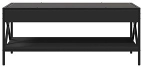 Mesa de centro luzes LED Infinity 90x50x38 cm preto