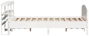 Cama sem colchão 140x190 cm madeira de pinho maciça branco