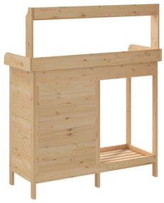 Mesa de cultivo c/ armário 110,5x45x124,5 cm abeto maciço
