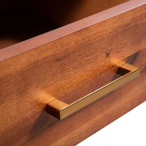Mesa de centro em madeira de acácia maciça 90x50x40 cm