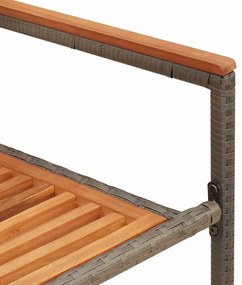 Cadeiras de Jardim Empilháveis - 2 pcs em Rattan Poliéster Cinza
