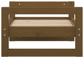 Cama p/ cães 55,5x45,5x28 cm madeira pinho maciça castanho mel
