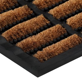 Tapete de porta retangular 40x60 cm borracha e fibra de coco