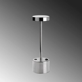Candeeiro de Mesa Keyf – Cromado – Diâmetro 9 cm, Altura 28 cm