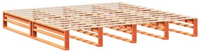 Cama sem colchão 200x200 cm pinho maciço castanho-mel