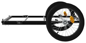 Reboque para bicicleta 135x68x37 cm ferro preto