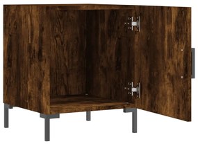 Mesa cabeceira 2pcs 40x40x50cm derivado madeira carvalho fumado