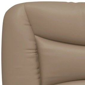 Estrutura cama cabeceira 160x200 cm couro artificial cappuccino