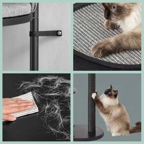 Arranhador para gatos moderno 80 x 43 x 107 cm vários níveis preto