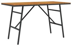 Mesa de Jantar - Preto, 110x55x62 cm, Feita de Madeira de Acácia Sólid