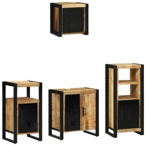 vidaXL Conjunto de Móveis para Banheiro 4 pcs Madeira de manga maciça