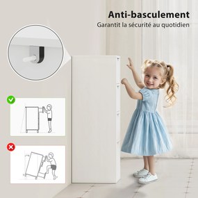 Móvel de casa de banho 29 x 29 x 83 cm, móvel de arrumação com 4 gavetas e puxadores embutidos, branco