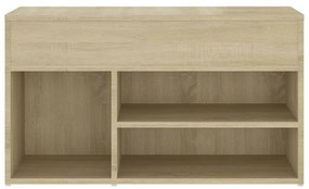 Banco sapateira 80x30x45cm derivados de madeira carvalho sonoma