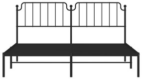Estrutura de cama em metal com cabeceira 180x200 cm preto